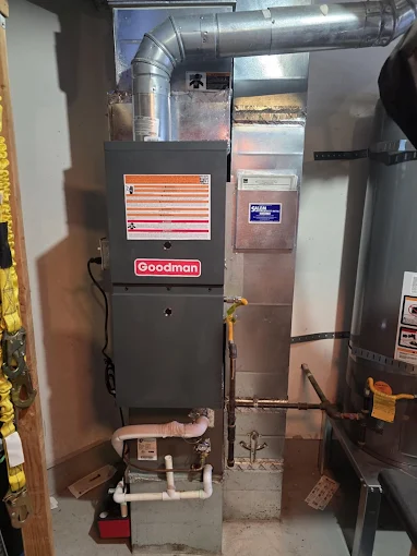 Completed Professional Furnace Installation - Salem Oregon HVAC Excellence Completed Goodman furnace installation Salem Oregon residential HVAC system professional work